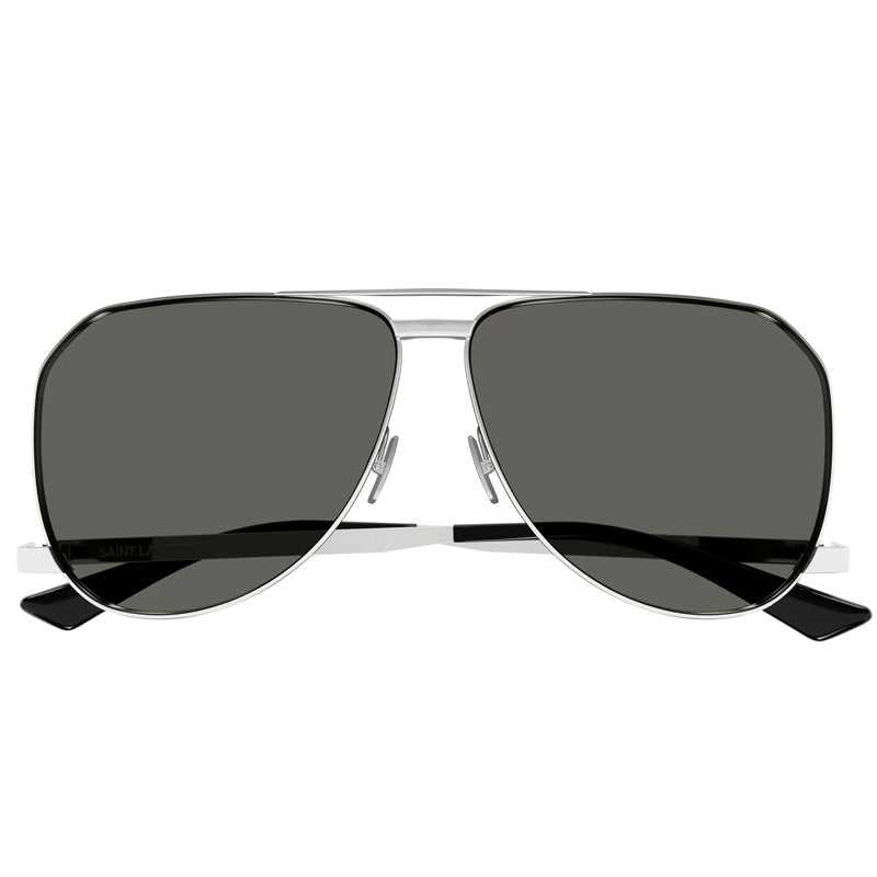 Saint Laurent Sunglasses Aviator Full Rim, Silver Frame and Grey Lens SL690DUST002