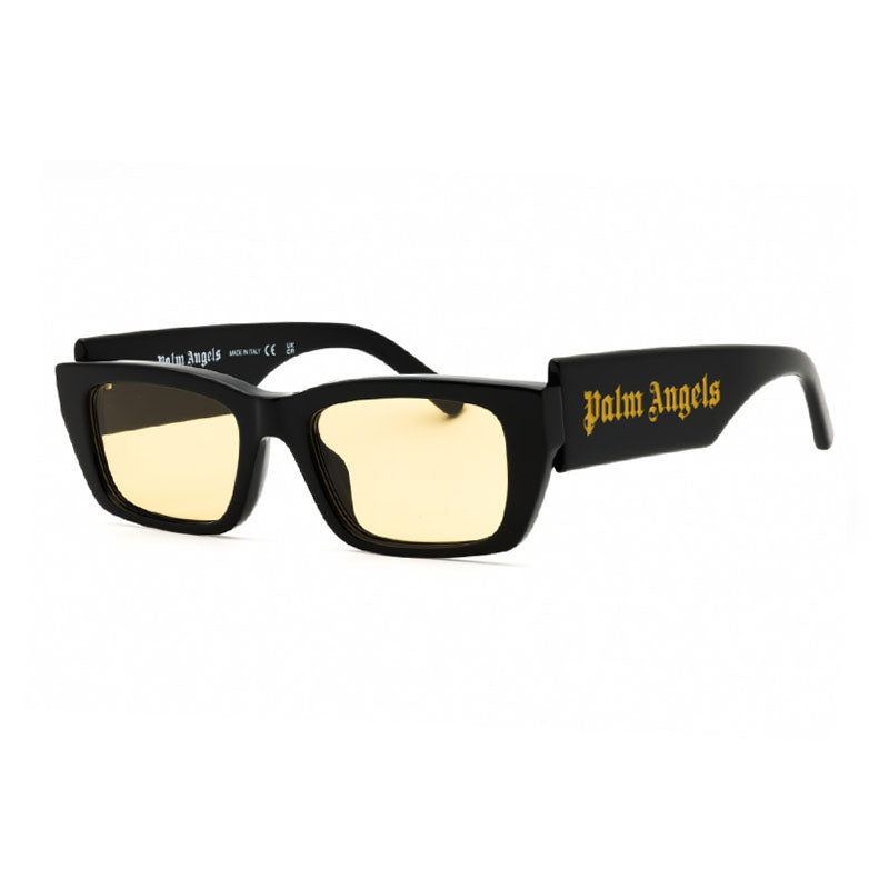 Palm Angels Sunglasses Rectangle Full Rim, Black Frame and Yellow Lens PERI002PALM1018