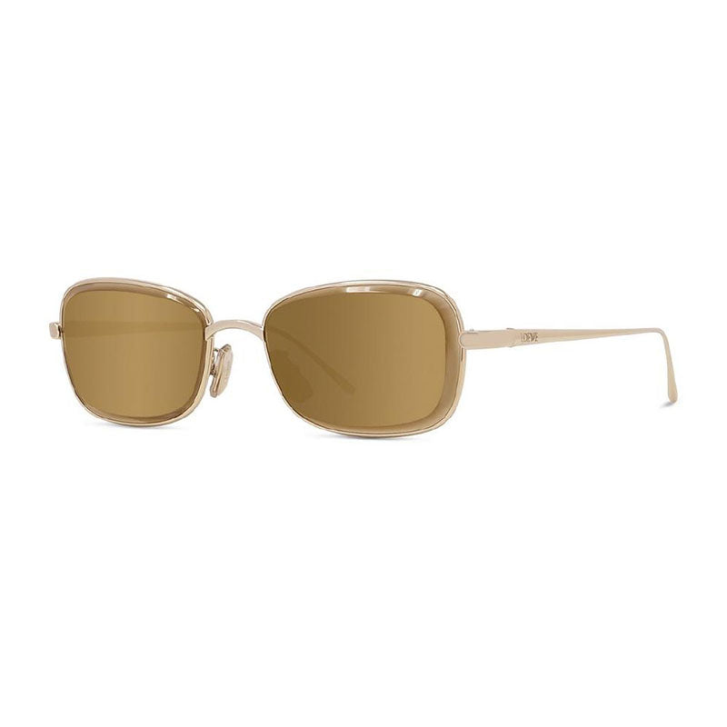 Loewe Sunglasses Geometric Full Rim, Shiny Yellow Frame and Yellow Mirror Lens LW40159U32G