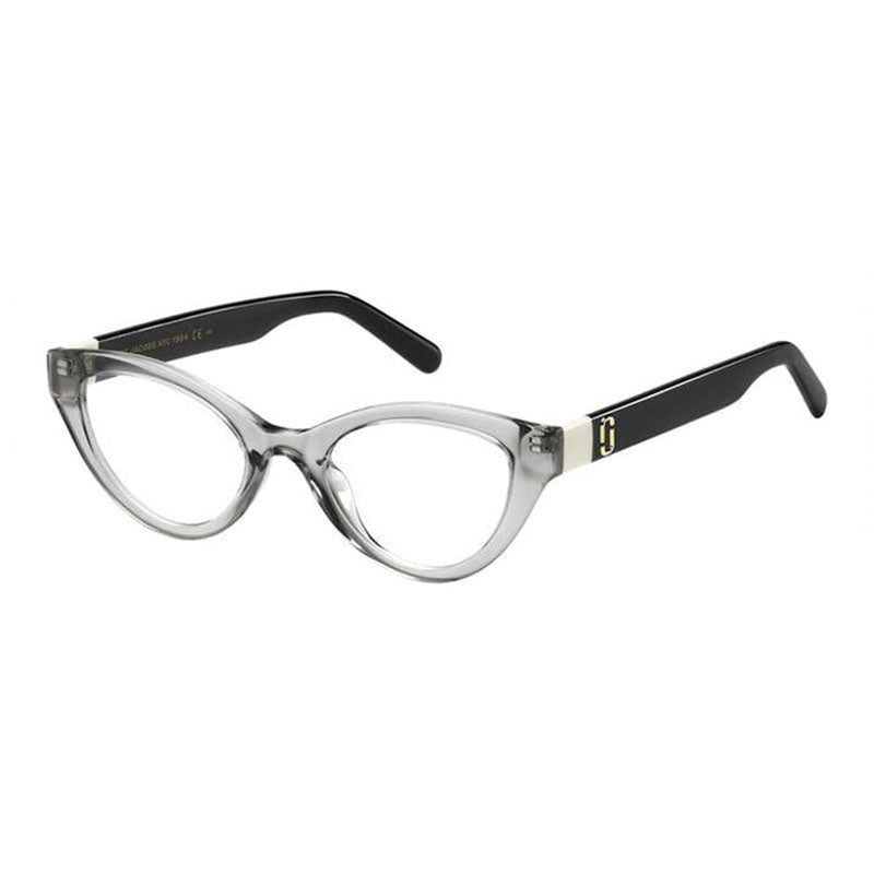 Marc Jacobs Eyeglasses Cat Eye Full Rim, Grey/Black Frame and Clear Demo Lenses Lens MARC6510R6S00