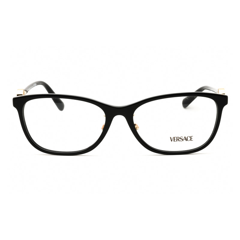 Versace Eyeglasses Round Full Rim, Black Frame and Clear Demo Lenses Lens VE3297DGB1