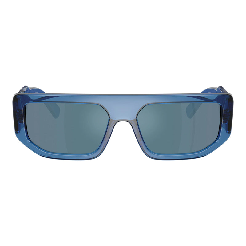 Dolce & Gabbana Sunglasses Rectangle Full Rim, Transparent Blue Frame and Dark Grey Ar Blue Lens DG6203300925