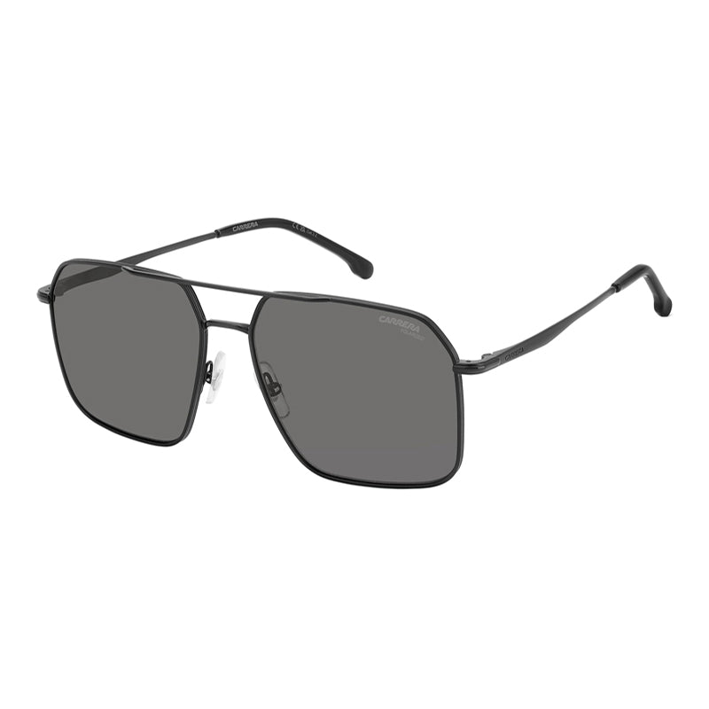 Carrera Sunglasses Square Full Rim, Matte Black Frame and Grey Polarized Lens CARRERA333/S0003M9