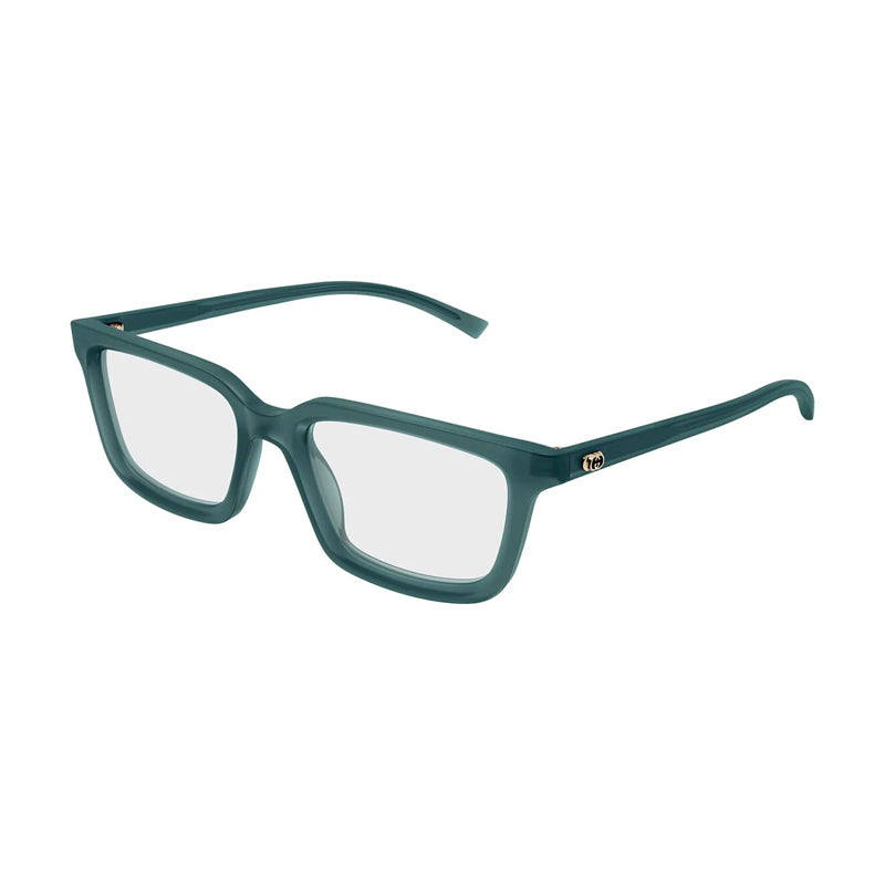 Gucci Eyeglasses Square Full Rim, Shiny Blue Crystal Frame and Clear Demo Lenses Lens GG1947O008