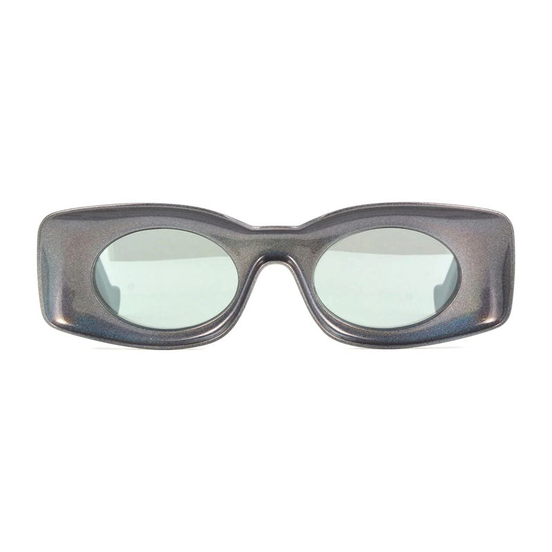 Loewe Sunglasses Rectangle Full Rim, Pearlescent Grey Frame and Grey Mirror Lens LW40033I05X