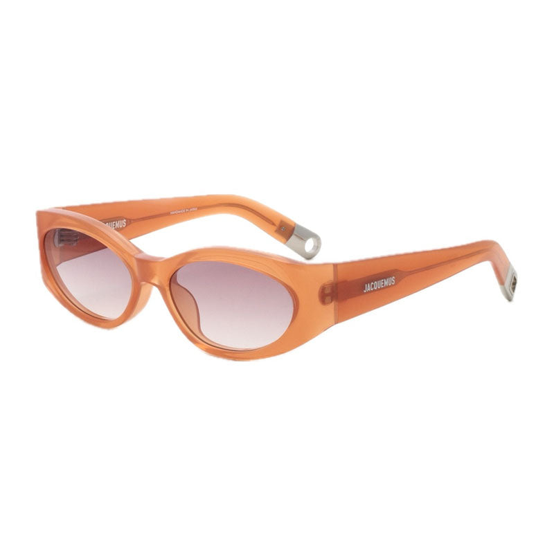 Jacquemus Sunglasses Cat Eye Full Rim, Milky Amber Frame and Plum Gradient Lens JAC/4C10