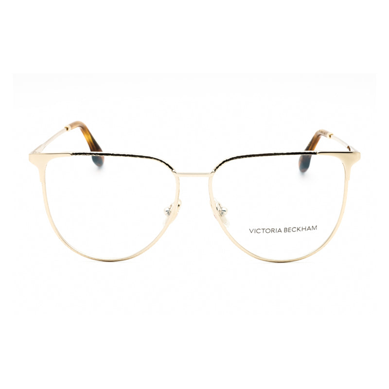 Victoria Beckham Eyeglasses Oval Full Rim, Gold Frame and Clear Demo Lenses Lens VB2121714