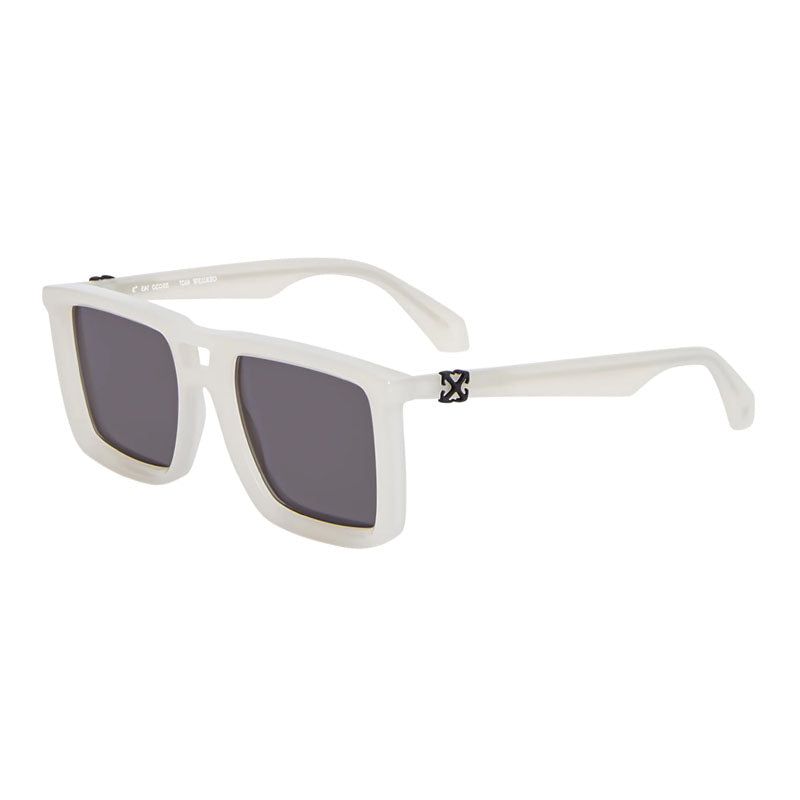 Off-White Sunglasses Square Full Rim, Shiny Beige Frame and Dark Grey Lens OERI13WSTRATFORD6107