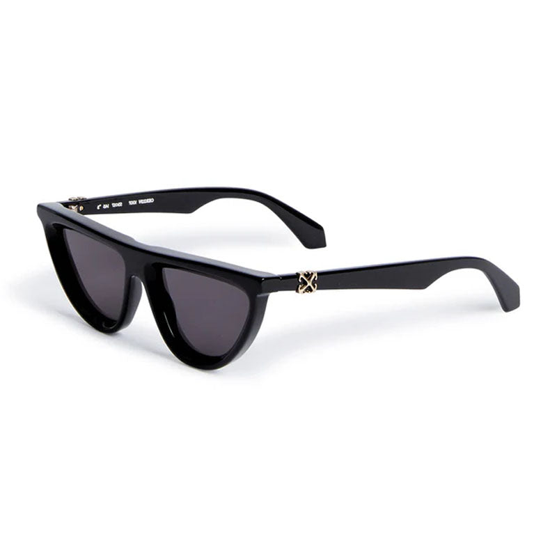Off-White Sunglasses Geometric Full Rim, Black Frame and Dark Grey Lens OERI13VJASPER1007