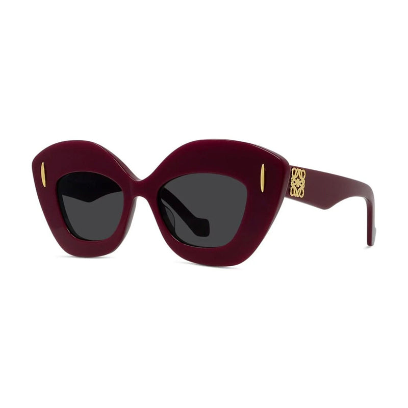 Loewe Sunglasses Cat Eye Full Rim, Red Frame and Grey Lens LW40127F66A
