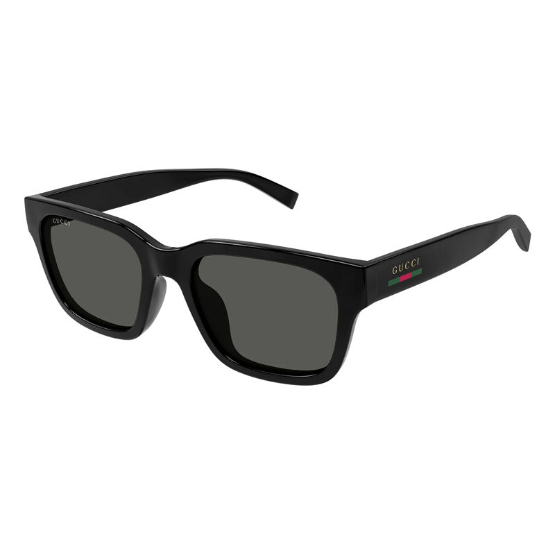 Gucci Sunglasses Rectangle Full Rim, Black Frame and Grey Lens GG1857S001