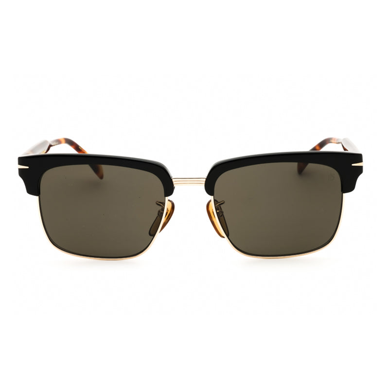 David Beckham Sunglasses Browline Full Rim, Black Havana Gold Frame and Grey Lens DB1119/G/S0XWYIR