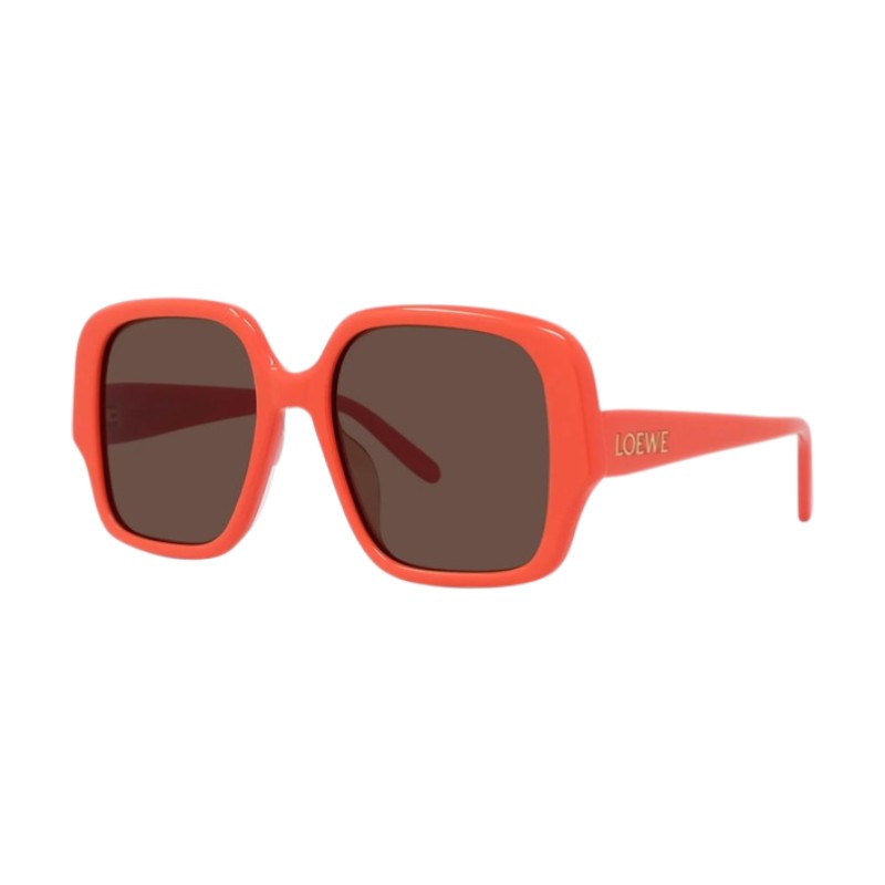 Loewe Sunglasses Square Full Rim, Orange Frame and Brown Lens LW40134U42E