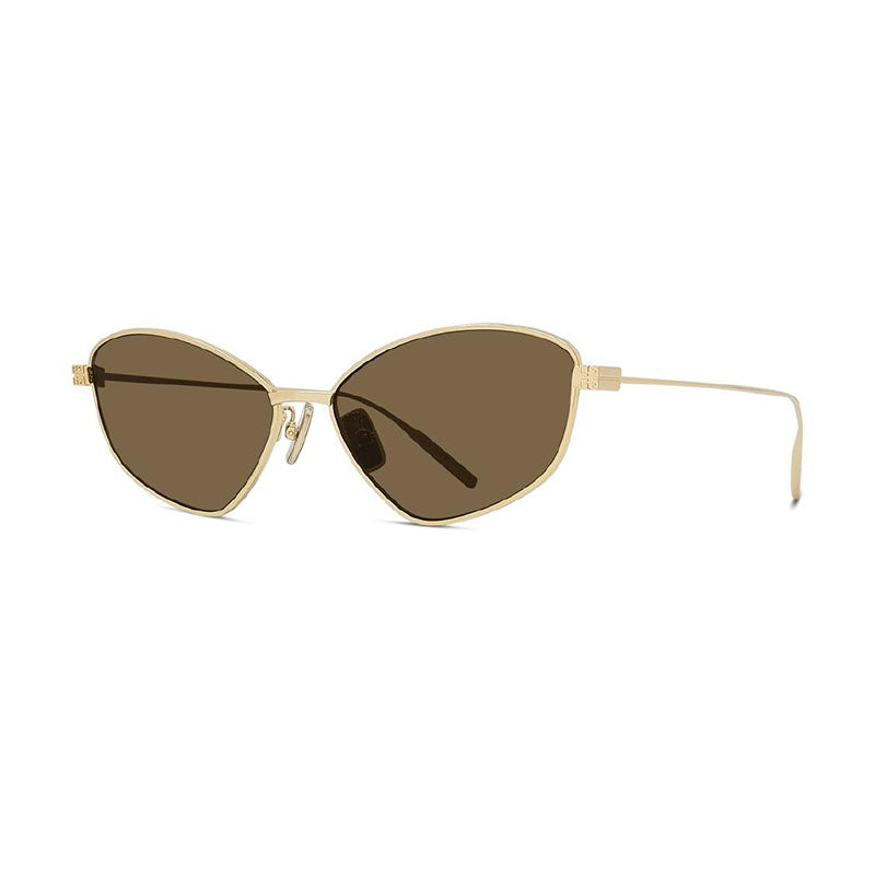 Givenchy Sunglasses Cat Eye Full Rim, Shiny Gold Frame and Brown Lens GV40059U30J
