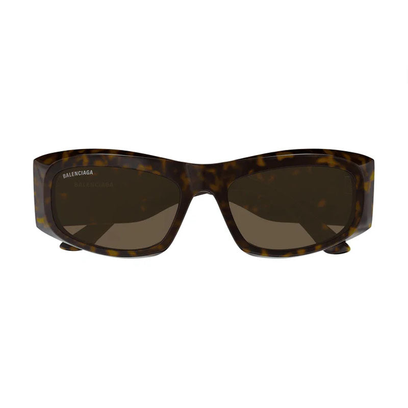 Balenciaga Sunglasses Rectangle Full Rim, Havana Frame and Brown Lens BB0395S002