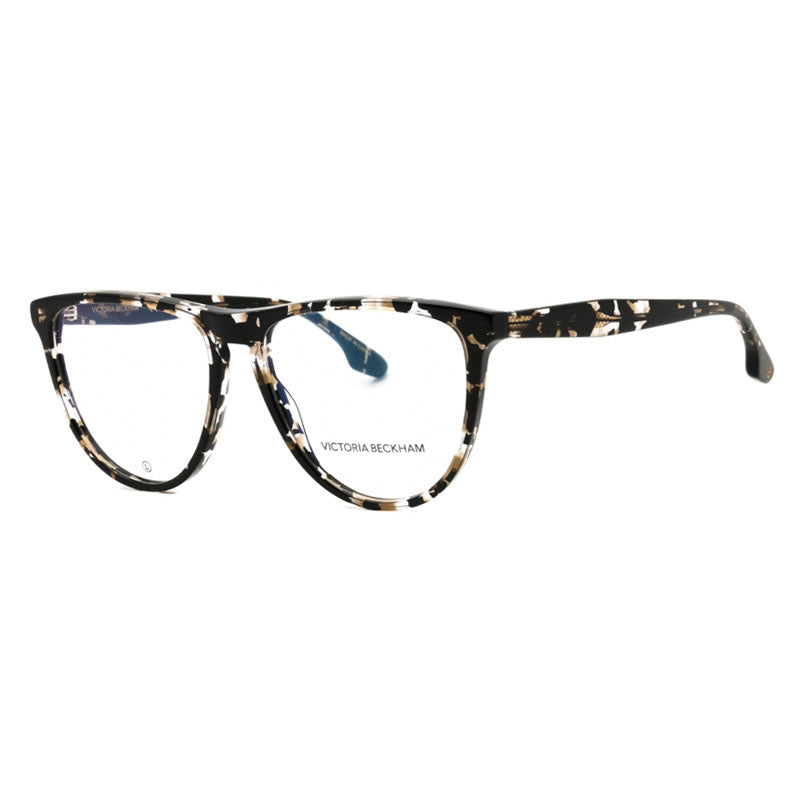 Victoria Beckham Eyeglasses Aviator Full Rim, Black Havana Frame and Clear Demo Lenses Lens VB2672010