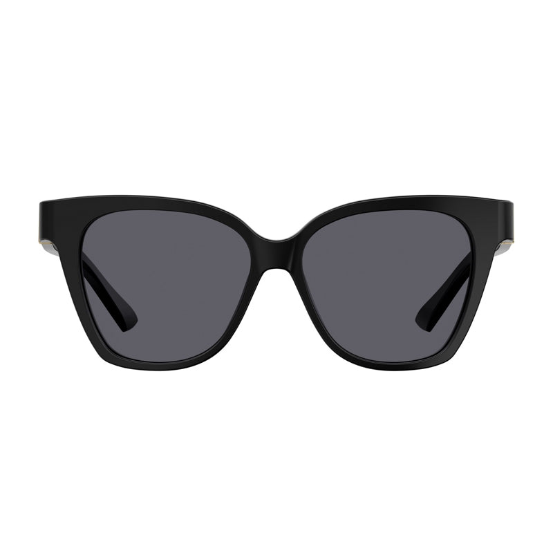 Moschino Sunglasses Rectangle Full Rim, Black Frame and Dark Grey Lens MOS066/S0807IR