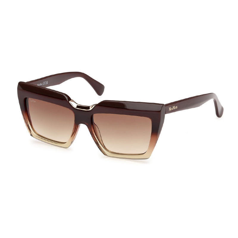 Max Mara Sunglasses Square Full Rim, Dark Brown Frame and Brown Gradient Lens MM013750F