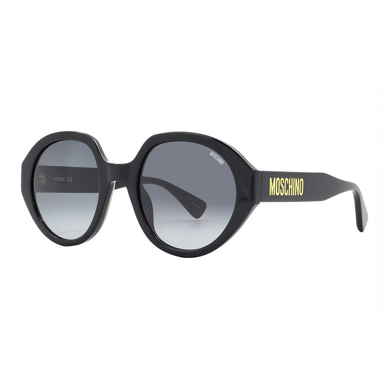 Moschino Sunglasses Round Full Rim, Black Frame and Dark Grey Gradient Lens MOS126/S08079O