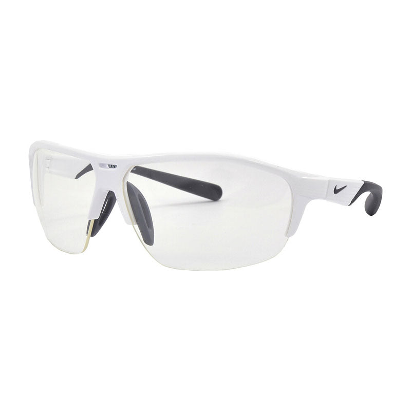 Nike Sunglasses Shield Semi Rim, White/Black Frame and Clear Lens RUNX2D101