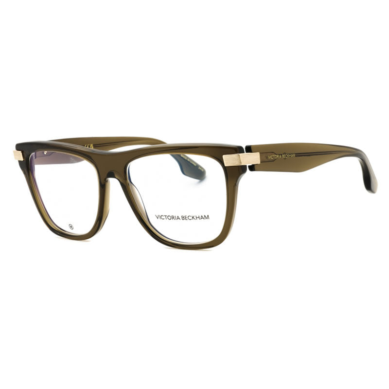 Victoria Beckham Eyeglasses Rectangle Full Rim, Khaki Frame and Clear Demo Lenses Lens VB2676316