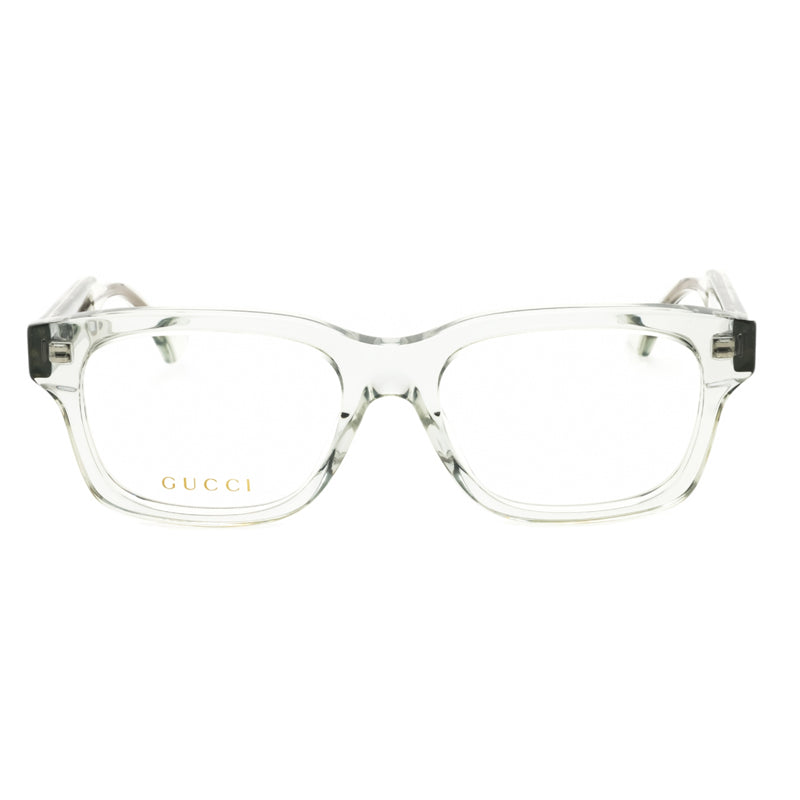Gucci Eyeglasses Square Full Rim, Transparent Grey Frame and Clear Demo Lenses Lens GG1731O003
