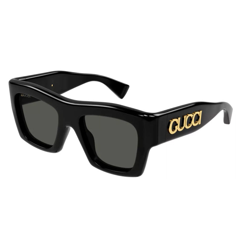 Gucci Sunglasses Square Full Rim, Black Frame and Grey Lens GG1772S001