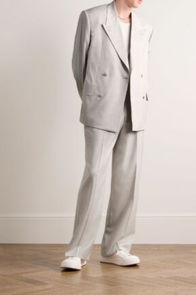 Givenchy Peak Lapel Double Breasted Jacket_Chalk White