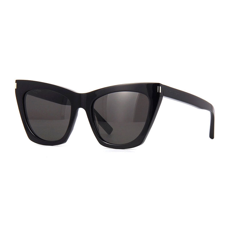 Saint Laurent Sunglasses Cat Eye Full Rim, Black Frame and Grey Lens SL214KATE001