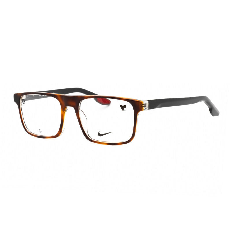 Nike Eyeglasses Square Full Rim, Havana/Crystal Smoke Frame and Clear Demo Lenses Lens NIKE7161242