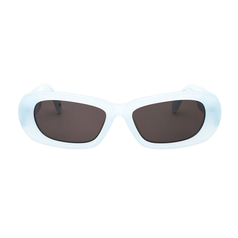Palm Angels Sunglasses Cat Eye Full Rim, Light Blue Frame and Dark Grey Lens PERI107DANA4007