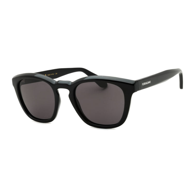Ferragamo Salvatore Ferragamo Sunglasses Square Full Rim, Black Frame and Dark Grey Lens SF2040SE001
