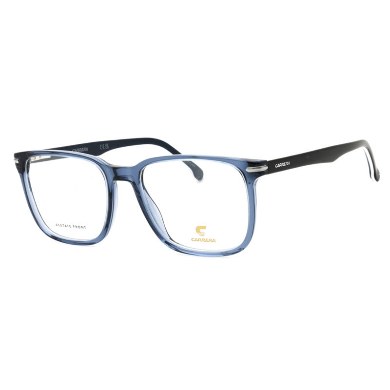 Carrera Eyeglasses Square Full Rim, Transparent Blue Frame and Clear Demo Lenses Lens CARRERA3090PJP00