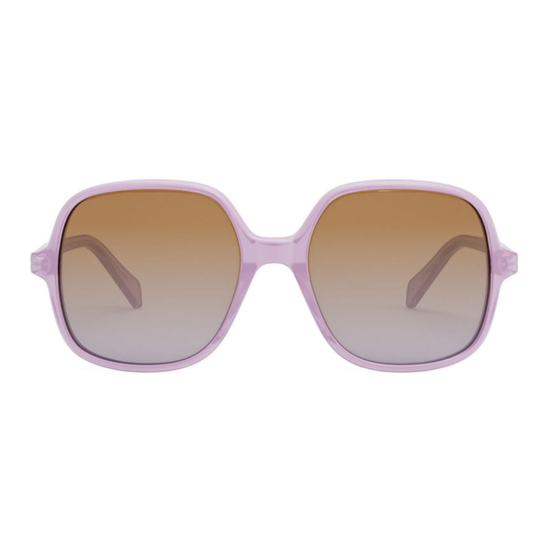 Celine Sunglasses Square Full Rim, Shiny Opal Lilac Frame and Brown Gradient Lens CL40244U78F