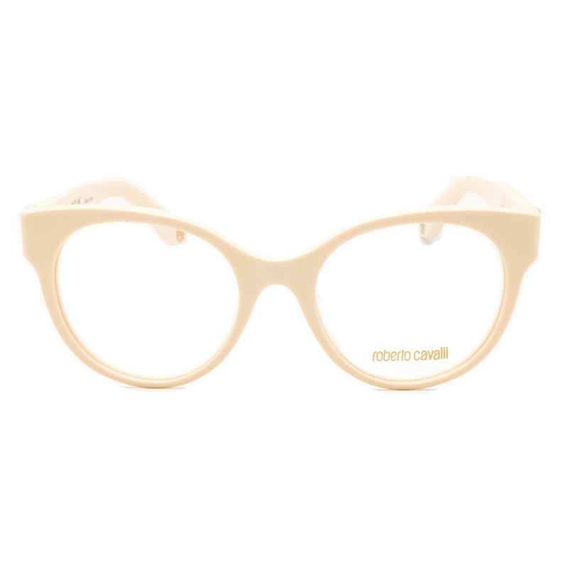 Roberto Cavalli Eyeglasses Square Full Rim, Shiny Beige Frame and Clear Demo Lenses Lens VRC027M09X7