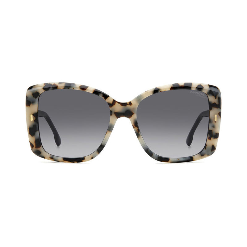 Carrera Sunglasses Square Full Rim, White Havana Frame and Dark Grey Gradient Lens CARRERA3030/S0AHF9O