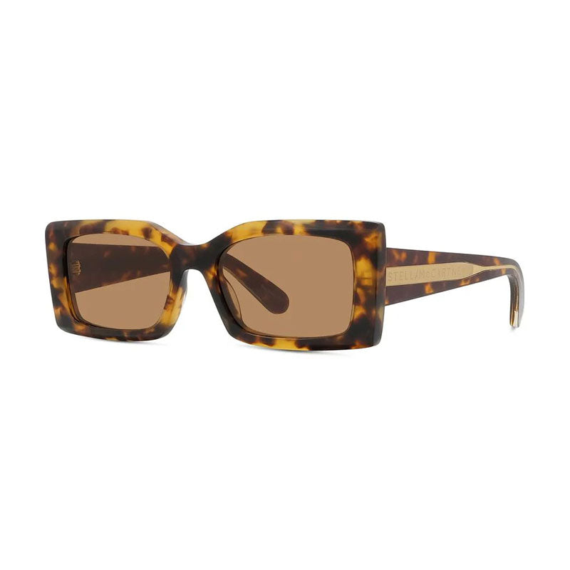 Stella McCartney Sunglasses Rectangle Full Rim, Havana Frame and Brown Lens SC40065I53E