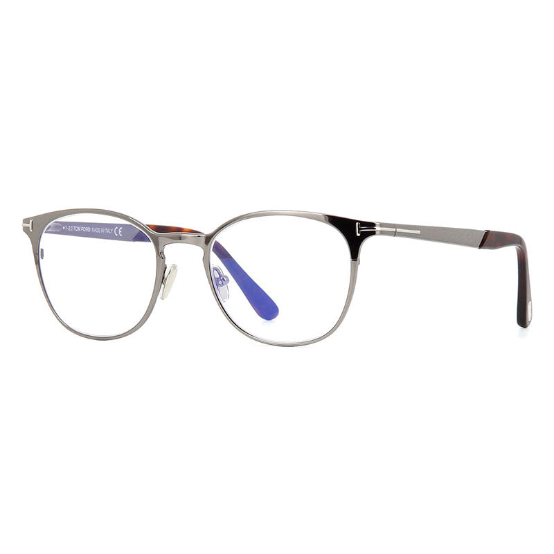 Tom Ford Eyeglasses Round Full Rim, Gunmetal Frame and Clear Demo Lenses Lens TF5732-B008