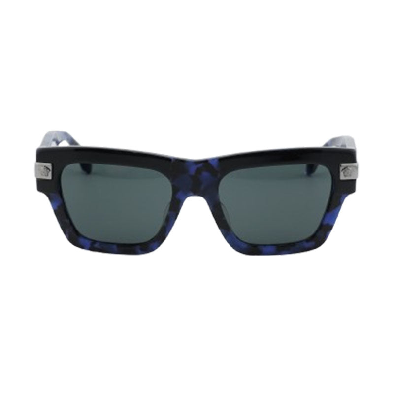 Versace Sunglasses Rectangle Full Rim, Havana Blue Frame and Dark Grey Lens VE4464F545887