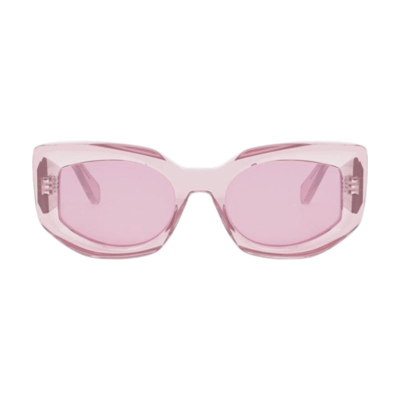 Celine Sunglasses Cat Eye Full Rim, Transparent Pink Frame and Pink Lens CL40277I72Y