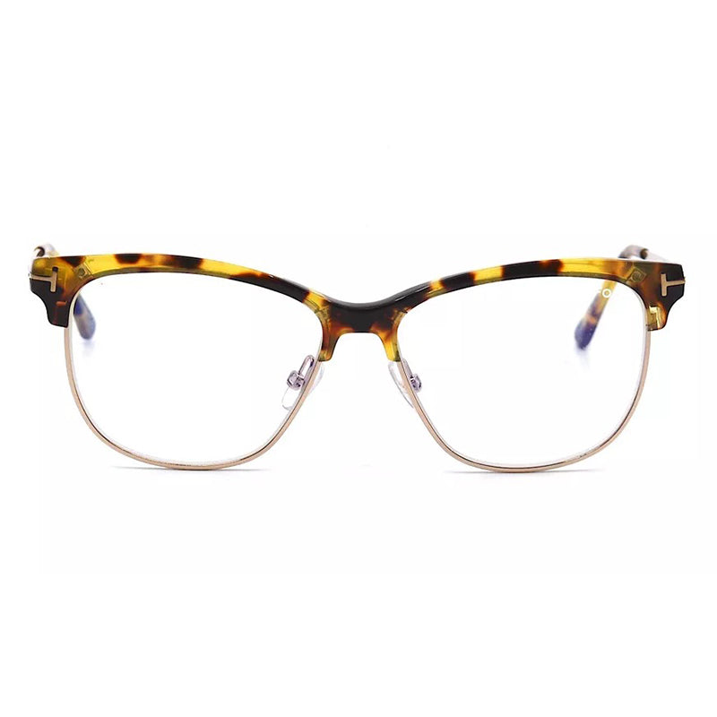 Tom Ford Eyeglasses Square Full Rim, Tortoise Frame and Clear Demo Lenses Lens TF5546-B056