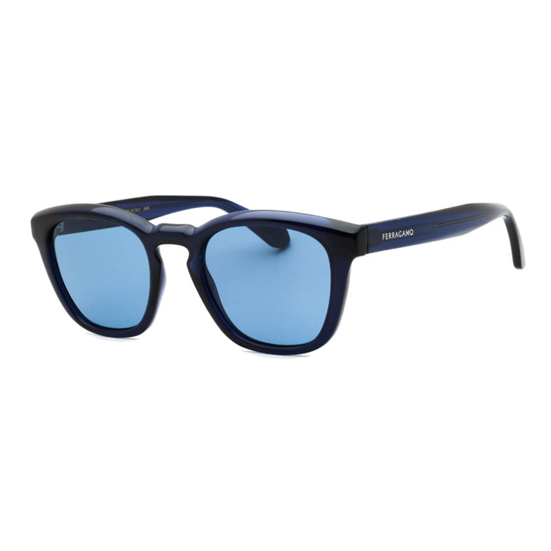 Ferragamo Salvatore Ferragamo Sunglasses Square Full Rim, Transparent Blue Frame and Blue Lens SF2040SE432