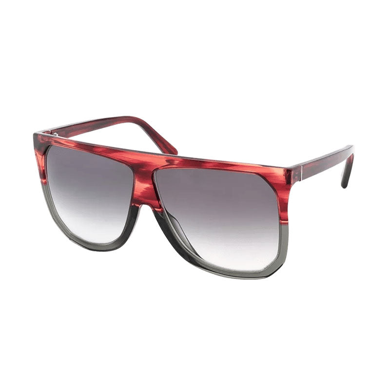 Loewe Sunglasses Square Full Rim, Red/Grey Frame and Grey Gradient Lens LW40001F68B
