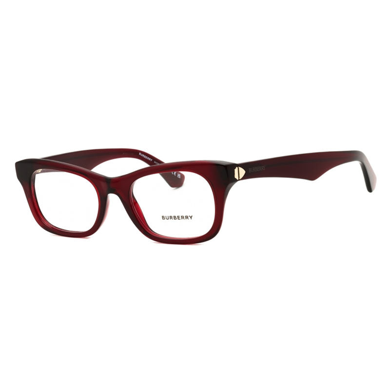 Burberry Eyeglasses Rectangle Full Rim, Bordeaux Frame and Clear Demo Lenses Lens BE24224128