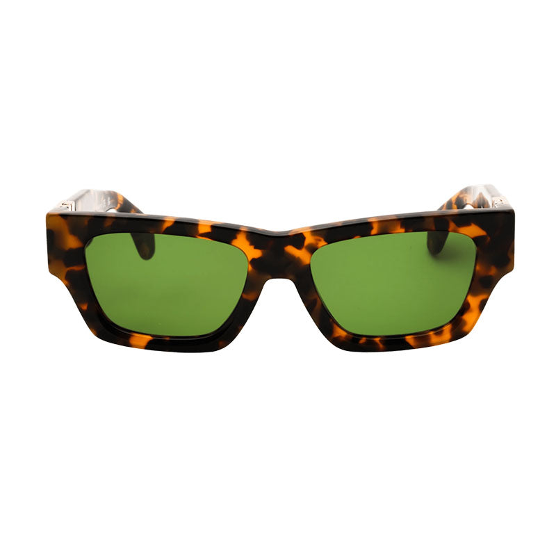 Palm Angels Sunglasses Square Full Rim, Havana Frame and Green Lens PERI10JMAGNOLIA6055