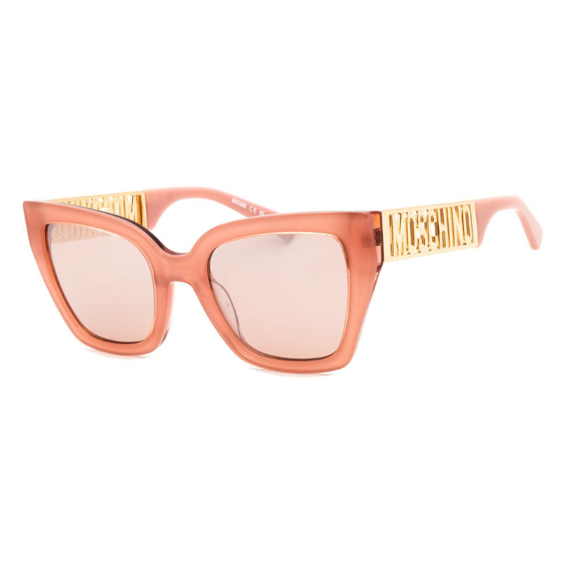 Moschino Sunglasses Cat Eye Full Rim, Pink Frame and Pink Flash Silver Lens MOS161/S035J2S