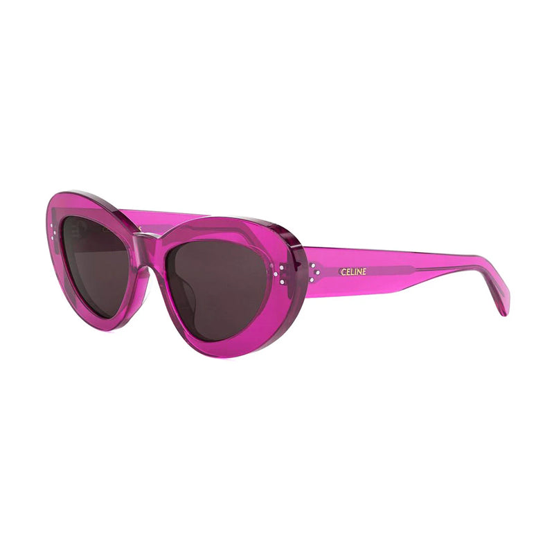 Celine Sunglasses Cat Eye Full Rim, Shiny Purple Frame and Purple Lens CL40320U72Y