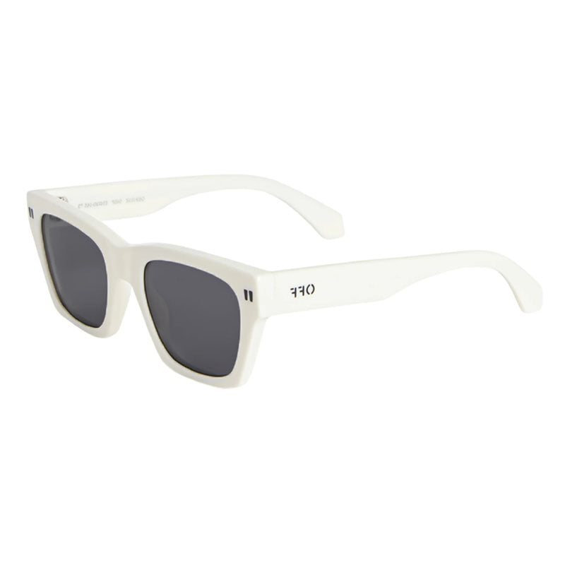 Off-White Sunglasses Square Full Rim, White Frame and Dark Grey Lens OERI13XVALDEZ0107