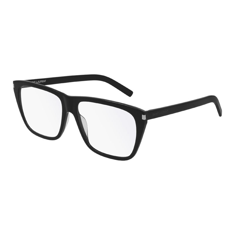 Saint Laurent Eyeglasses Square Full Rim, Black Frame and Clear Demo Lenses Lens SL434SLIM001