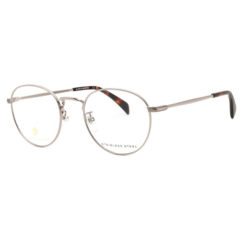 David Beckham Eyeglasses Round Full Rim, Ruthenium Frame and Clear Demo Lenses Lens DB101506LB00